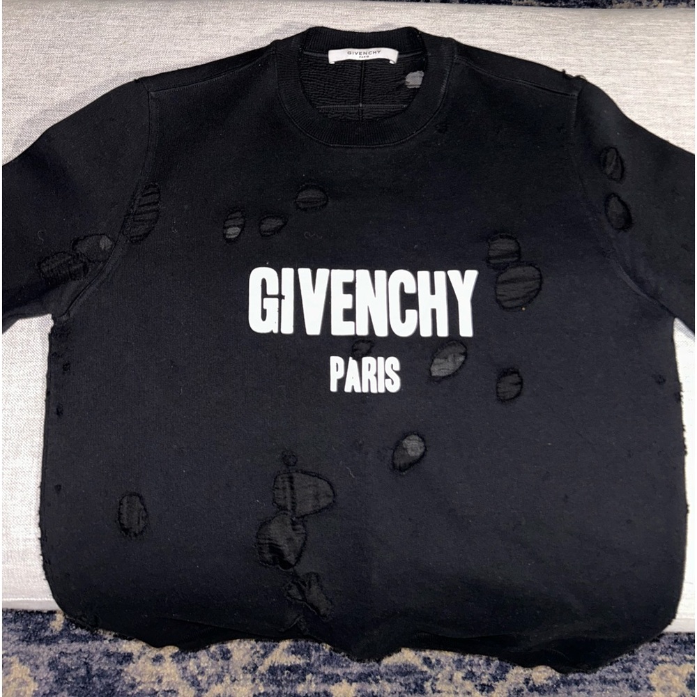 GIVENCHY ripped crew neck. Size small, amazing condition!